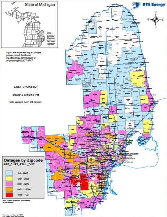 Detroit Edison elektrik xəritə