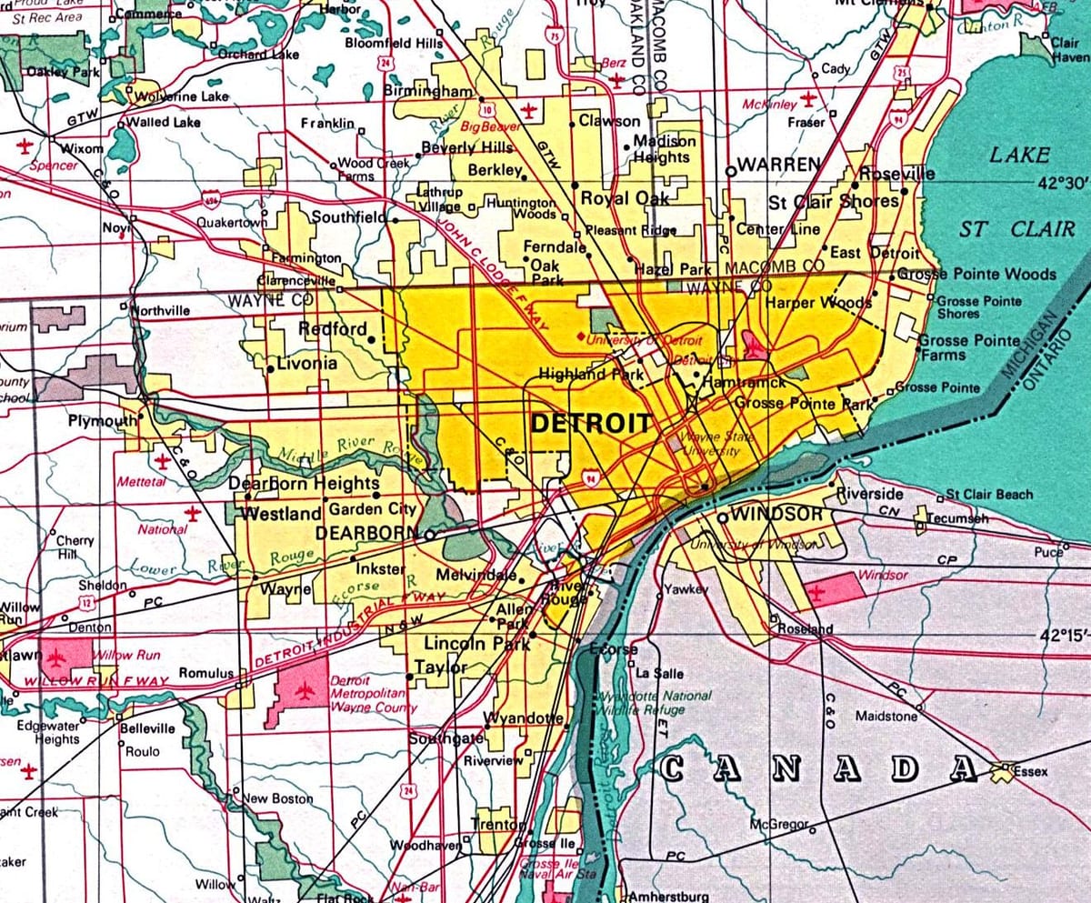xəritə Detroit