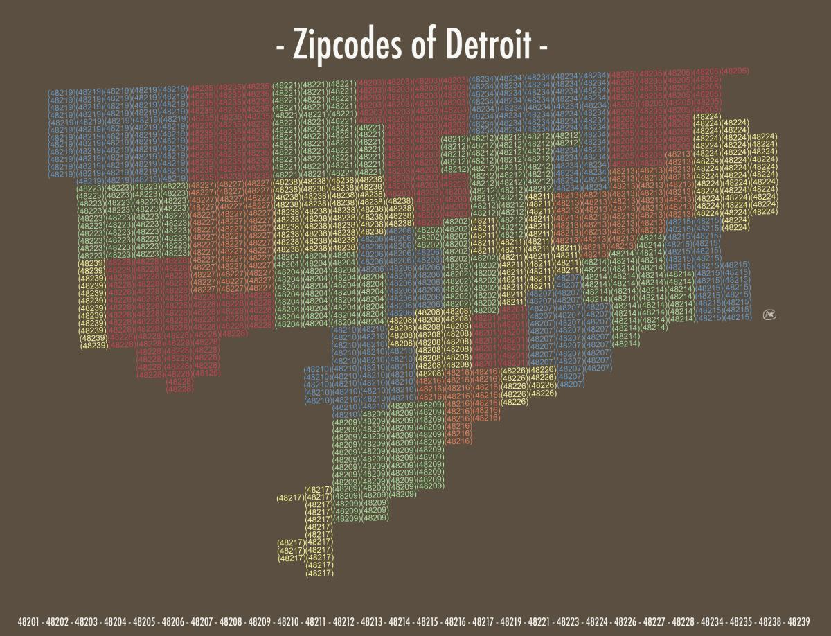 Poçt indeksi kart Detroit
