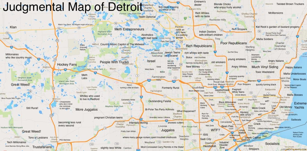 qınamaq xəritə Detroit