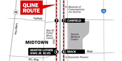 Detroit tramvay xəritə