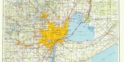 Detroit xəritədə ABŞ