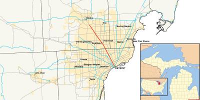 Detroit bələdiyyələrin xəritəsi
