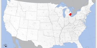 Detroit xəritədə