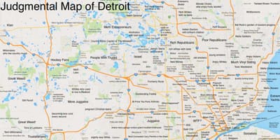 Qınamaq xəritə Detroit